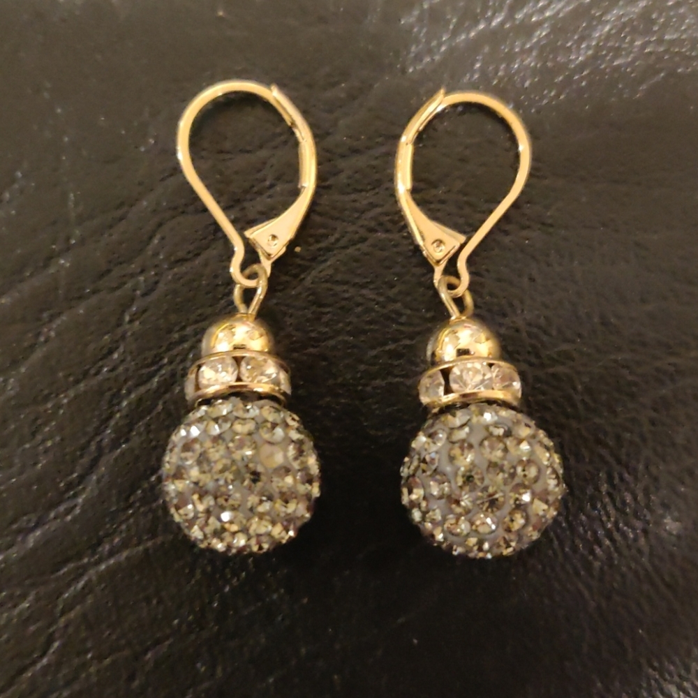 Dangle  crystal ball earings